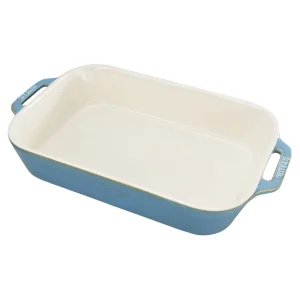 STAUB Baking Dishes*13-X 9.45 Inch, Rectangular, Baking Dish, Rustic Turquoise