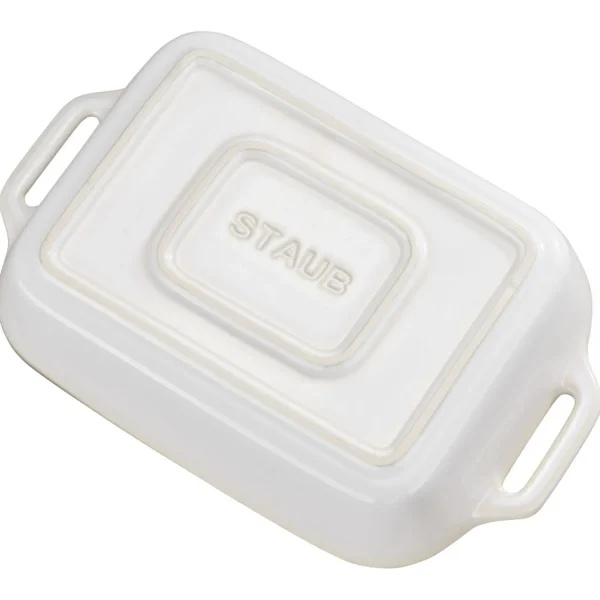 STAUB Baking Dishes*10.5-X 7.5-Inch, Rectangular, Baking Dish, Ivory-White